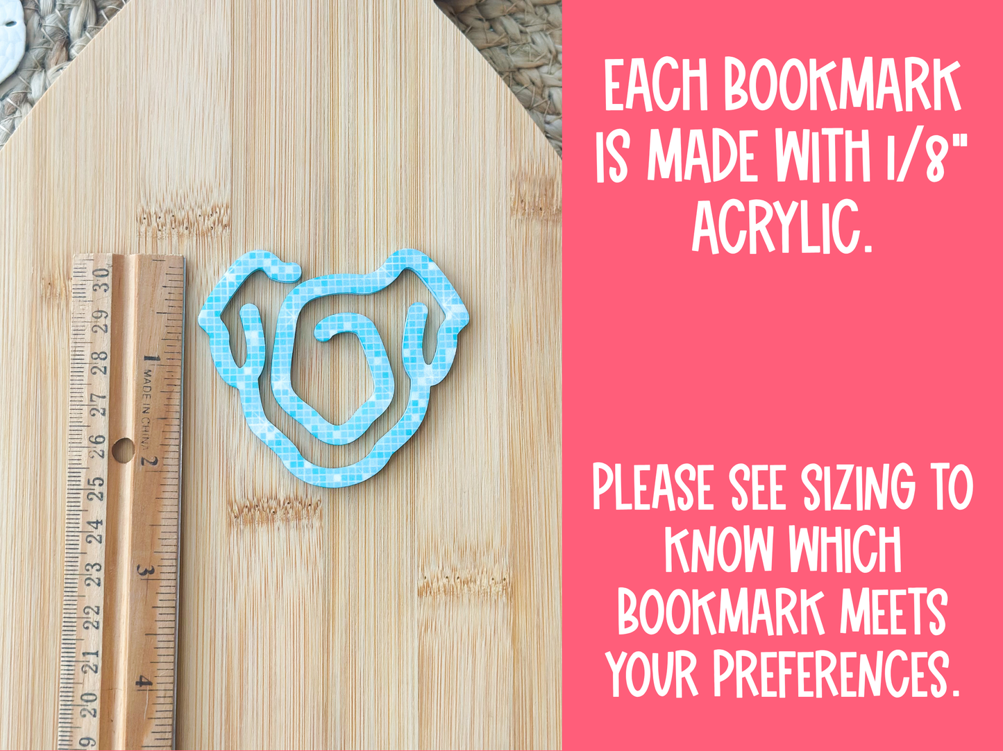 Acrylic Dog Bookmark