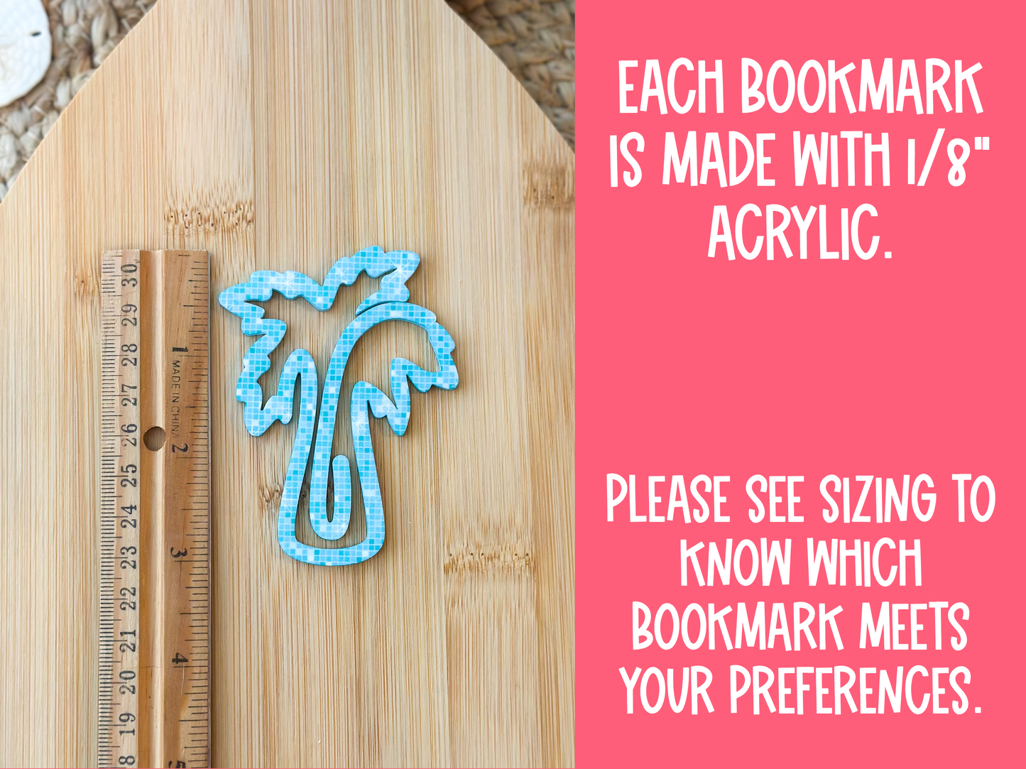 Acrylic Palm Tree Bookmark