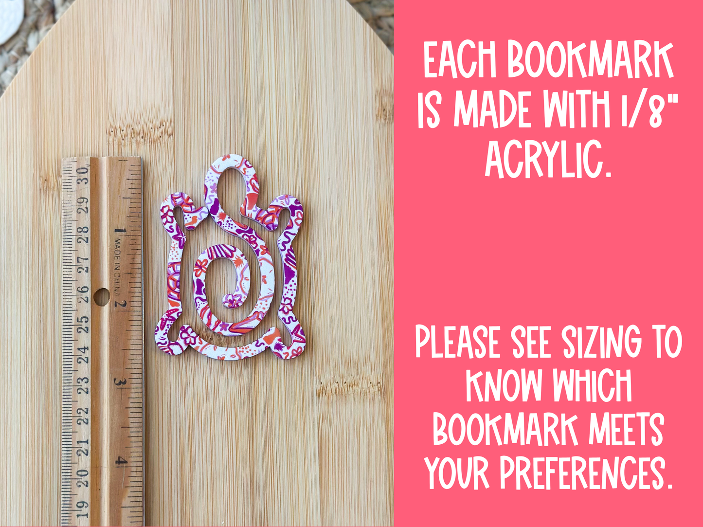 Acrylic Sea Turtle Bookmark