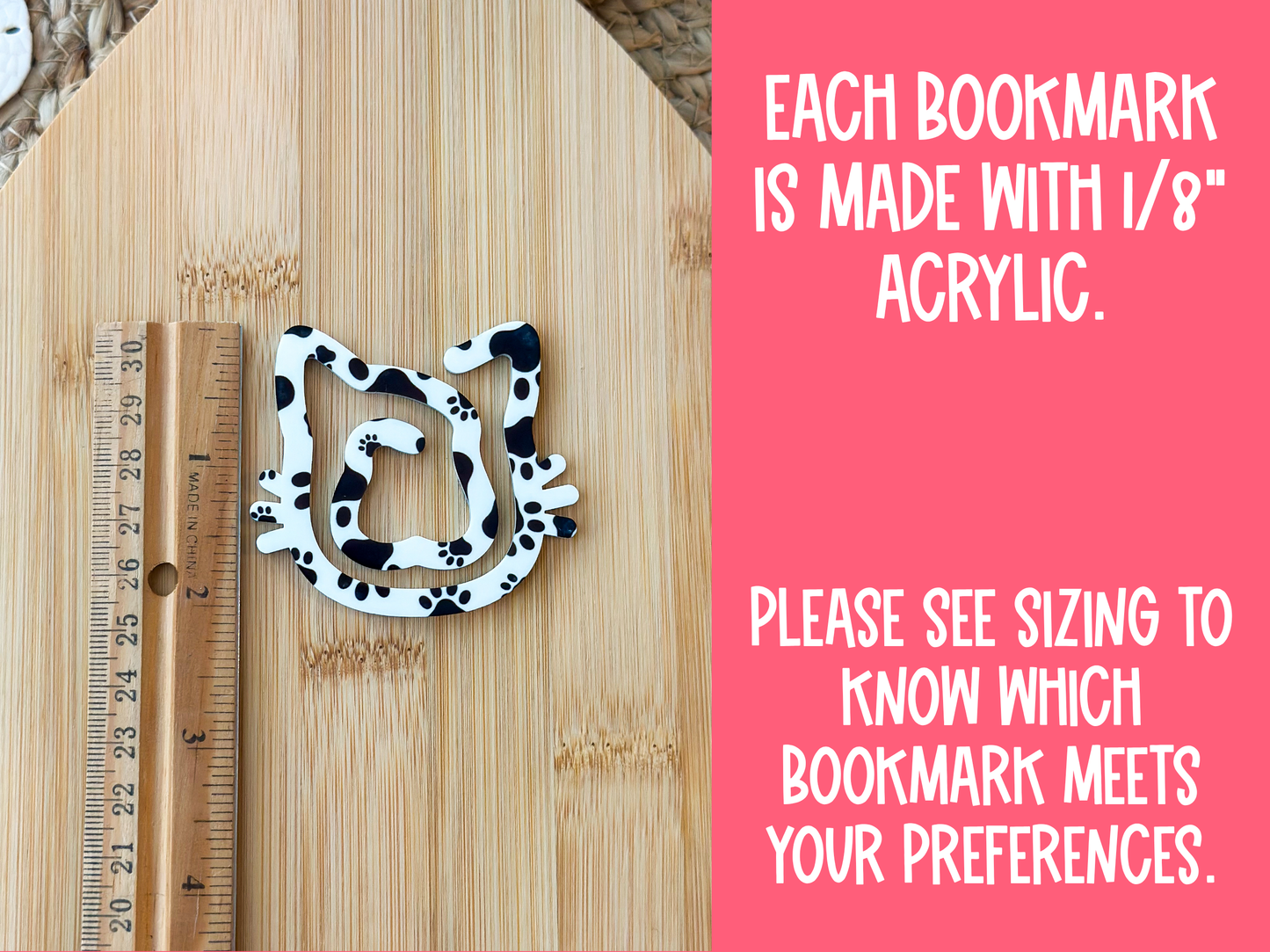 Acrylic Cat Bookmark