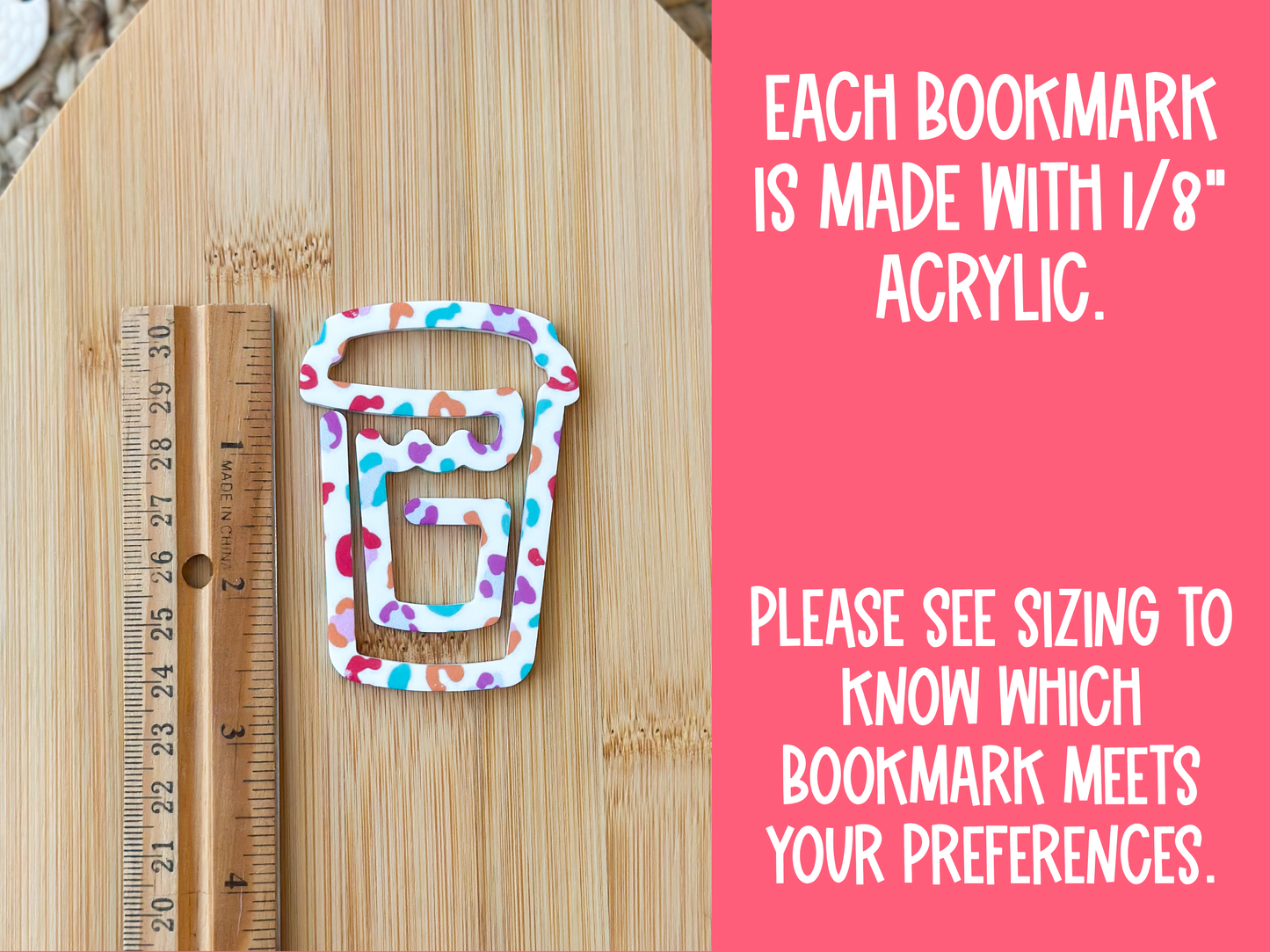 Acrylic Coffee Cup Bookmark