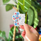 Sticker- 2 Corinthians 3:17, patriotic flowers