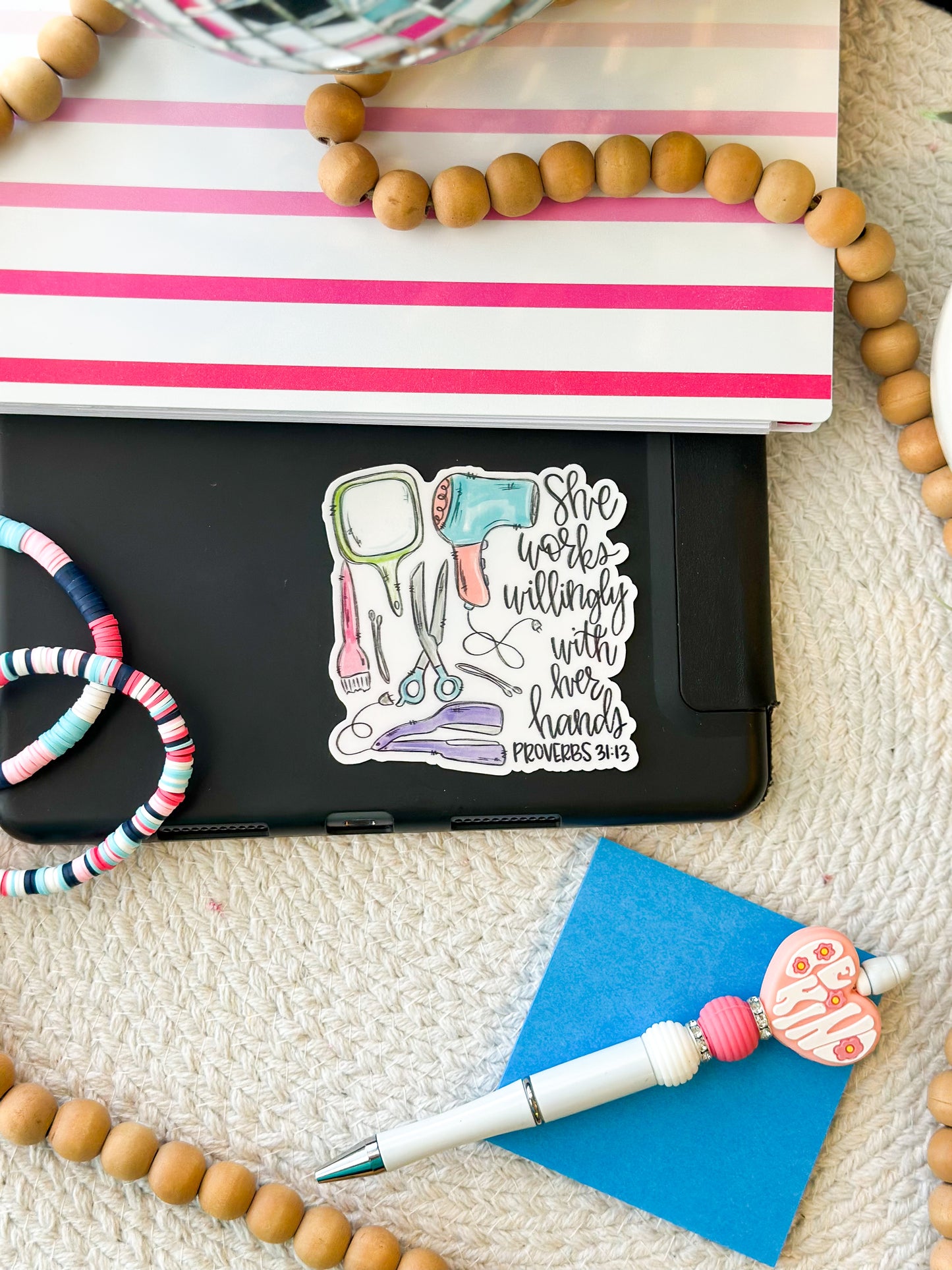 Sticker- Proverbs 31:13- Hairstylist