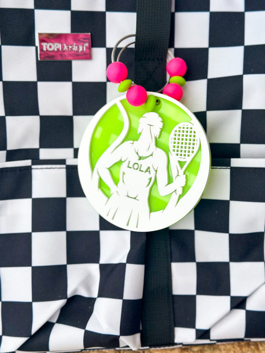 Acrylic Bag Tag for Tennis Player