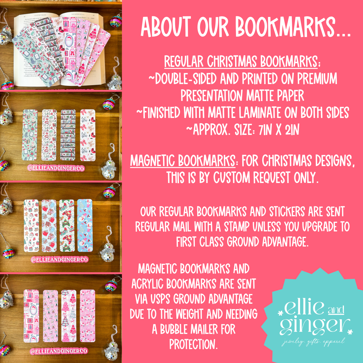 Christmas Bookmarks- Individual or Bundle