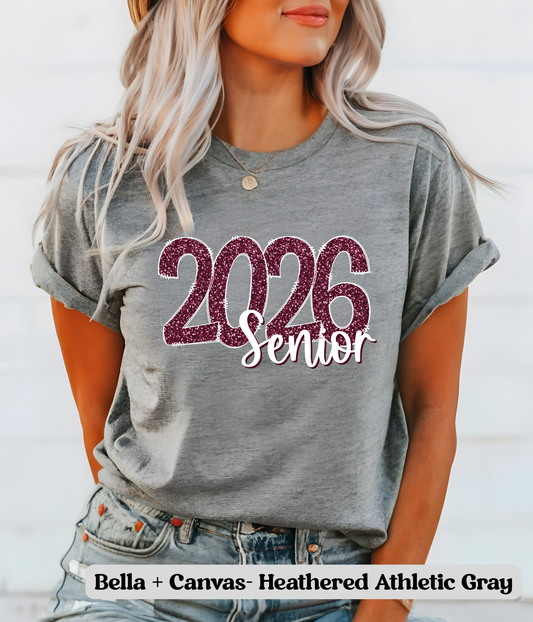 Senior 2026 Faux Sparkle- T-shirt