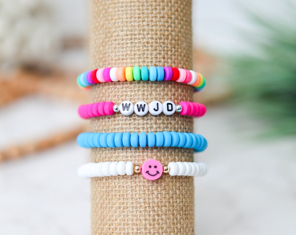 Colorful Clay Disc Bracelets